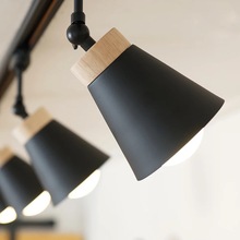 北歐風格簡約家用大氣餐廳創意打光店鋪奶茶點店客廳軌道LED燈罩