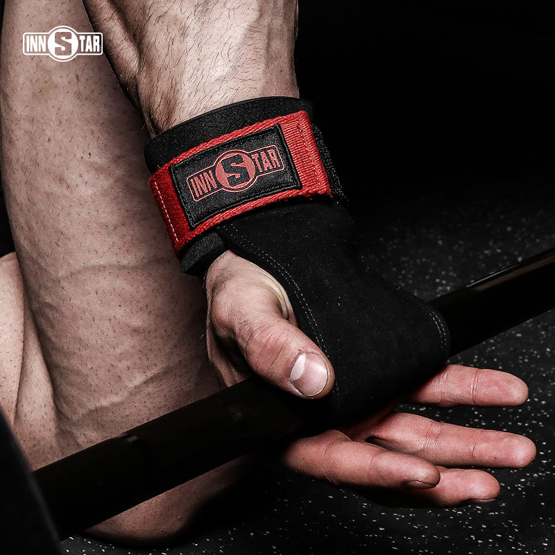 INNSTAR硬拉助力带健身护手掌手套护掌护腕一体健身护具单杠引体