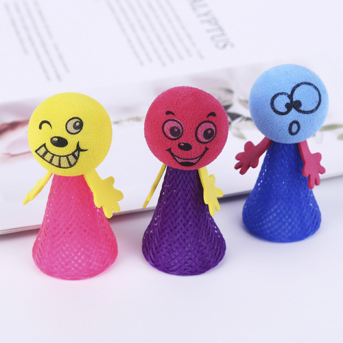 Children's toys bouncing elf spring man bouncing villain jumping man luminous toy kindergarten small gifts wholesale