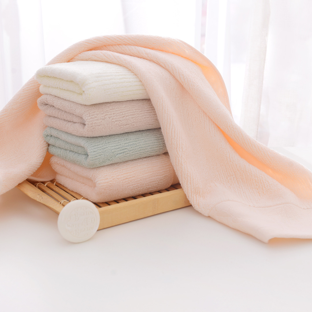 简约素色新款竹纤维毛巾柔软吸水居家日用洁面可批发定制logo|ms