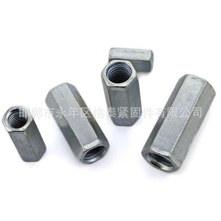 厂家直销镀锌加长六角螺母 连接螺帽  加长圆型接头螺母 M6-M16