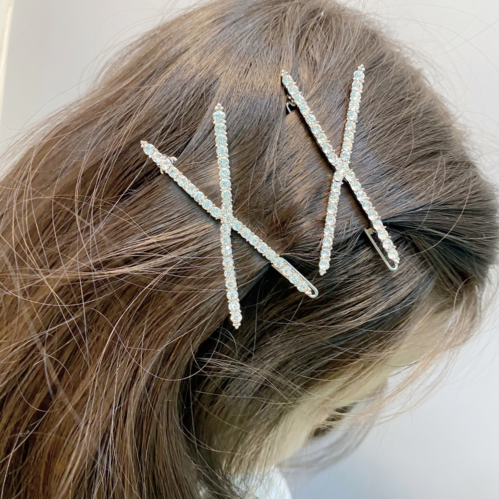 Alloy Diamond V-shaped X-shaped Hairpin display picture 11