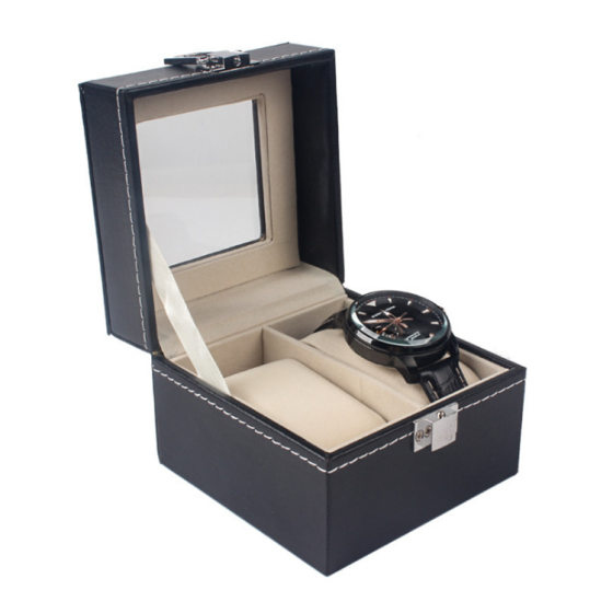 Factory Direct 2 leather watch box support small wholesale watch box mixed batch spot window watch box
