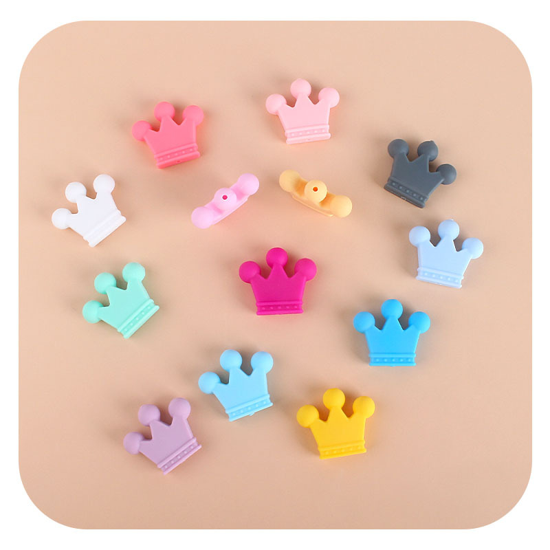 Suministros para bebés DIY calmante corona de silicona cuentas sueltas bebé pulsera molar Cadena de pezón cadena anti-caída Accesorios