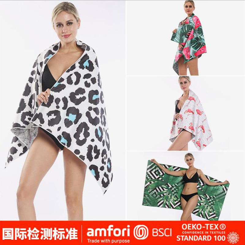 欧美风浴巾浴裙水果潮流游泳海滩垫巾成人超细纤维沙滩巾厂家直销|ms