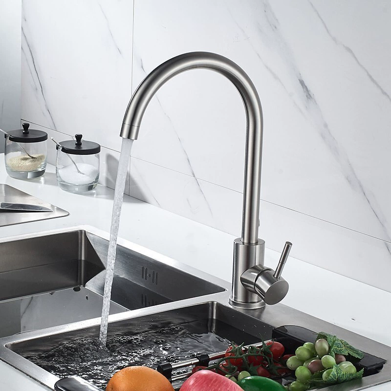 304 stainless steel hot and cold kitchen washing basin water tap 360 -degree rotation bathroom kitchen and bathroom mixed valve