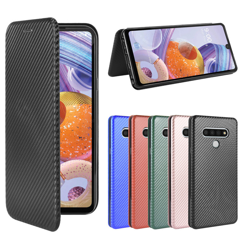 Suitable for LG Stylo 6 carbon fiber flip leather phone case style 6 new card insert protective case