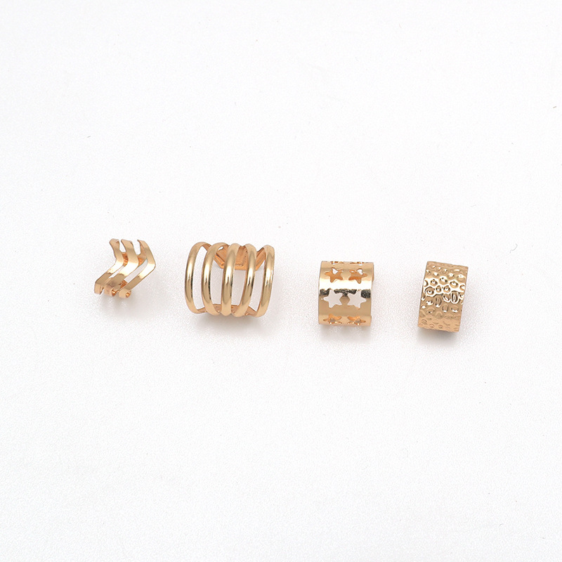 Simple  Geometric Hollow Ear Clips All-match 4-piece Set display picture 4