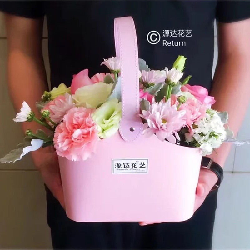合心意厂家现货情人节花盒花篮鲜花礼品盒永生花香皂花手提鲜花盒