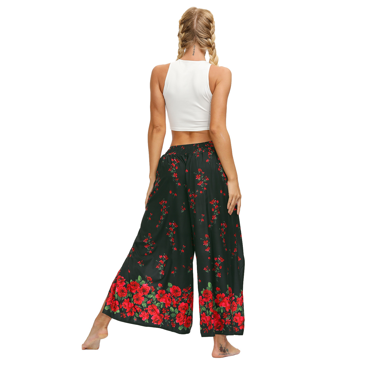 printing women s casual split wide leg pants Nihaostyle Clothing Wholesale NSMDF67651