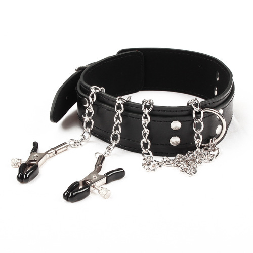 sm training metal breast clamp neck collar alternative toys adult sex toys temptation collar breast clamp one piece drop shipping