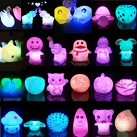 Cartoon colorful plastic night light, rings, toy, Birthday gift