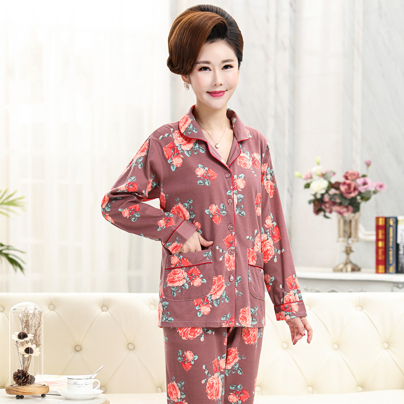 Pijama de algodón 100% primavera y otoño de los hombres cardigan de manga larga más el tamaño de invierno de mediana edad y ancianos de alta gama ropa para el hogar