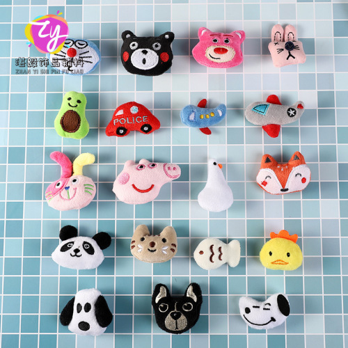 Cotton-filled cartoon plush brooch Japanese cute children's hair accessories semi-finished accessories accessories mobile phone hanging decorations