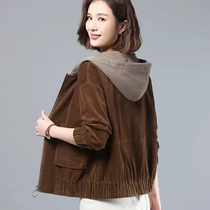 Оверсайз дамский костюм из вельвета demi-season leisure jacket в армейской зелени, кофе, персик - размеры M до 3XL