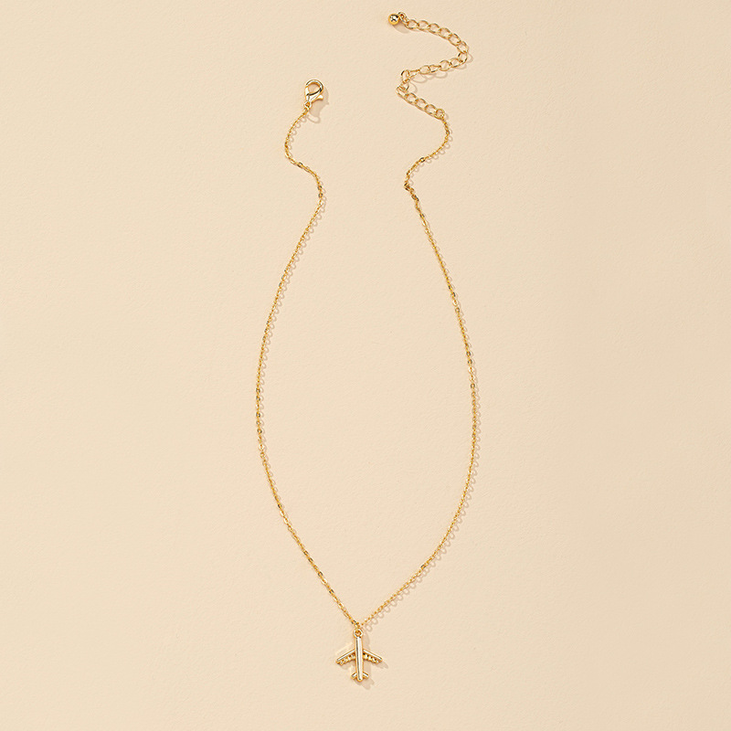 Hot selling cute airplane pendant necklace wholesale