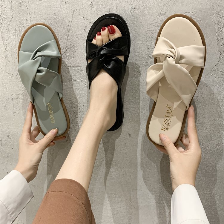 Outer wear flat slippers 2020 new summer...