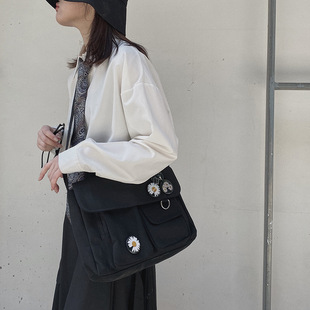 Japanese capacious shopping bag, universal retro shoulder bag