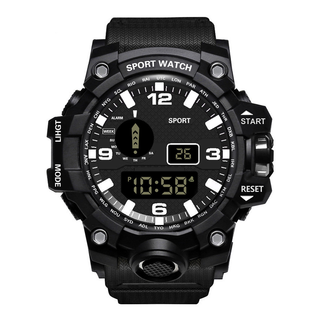 Sports Solid Color Buckle Electronic Men's Watches display picture 2