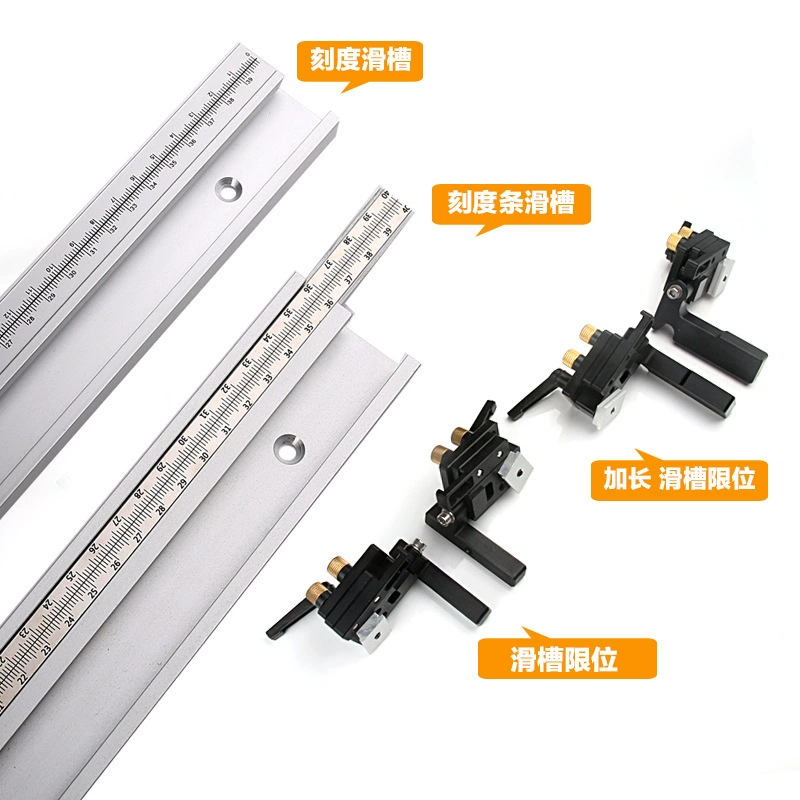 Шкала со скользящей канавкой Универсальная нажимная ручка Специальная модификация предела деревообрабатывающего стола на заднем сиденье Деревообрабатывающая линейка с раздвижной полосой Workbench DIY