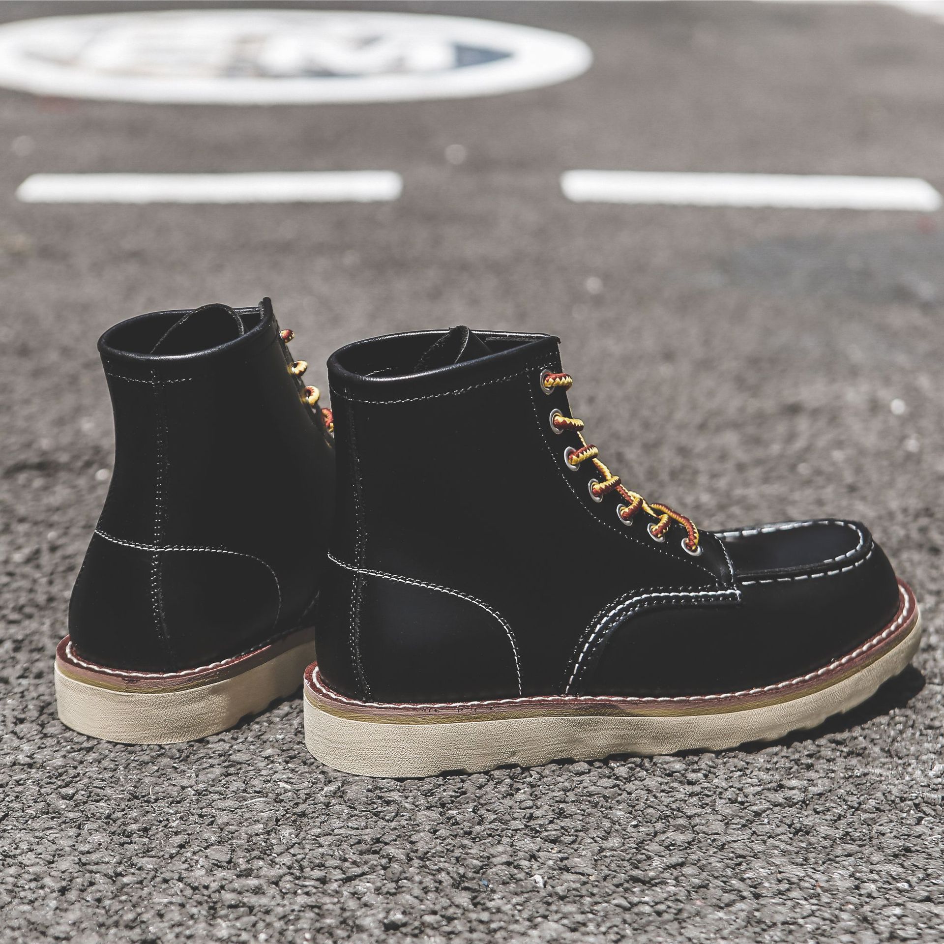 Title 31, Stivali Martin piatti slip-on retrò da lavoro d...