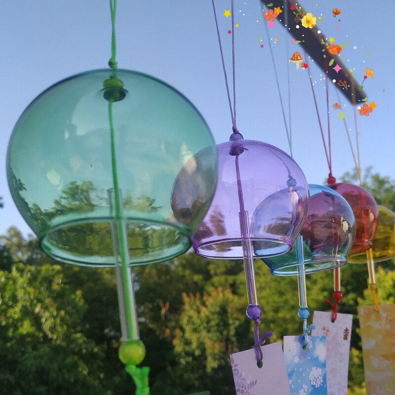 Edo wind chimes Japanese colored glass wind chimes summer wind balcony gifts home ornaments factory wholesale direct sales
