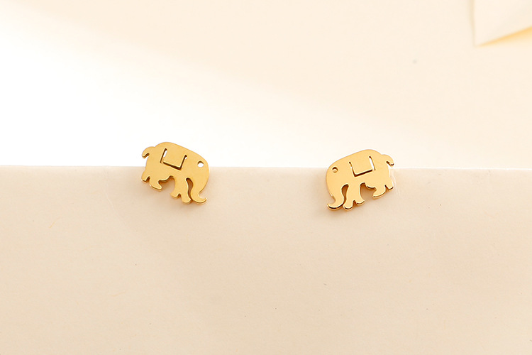 fashion stainless steel auspicious elephant creative clavicle necklace earrings jewelry set wholesal