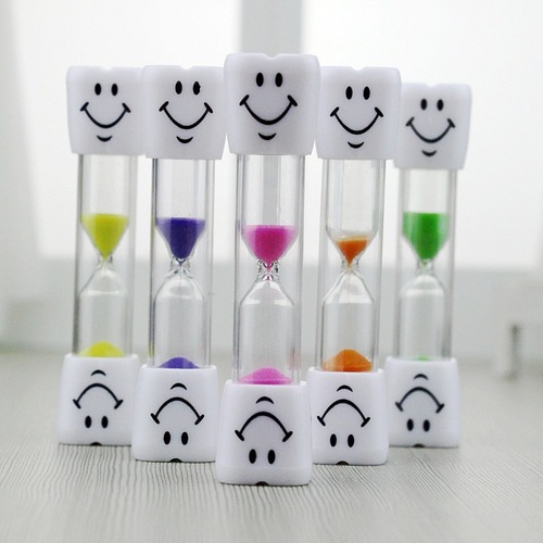 1/2/3/5/10 Minutes Tooth Hourglass Creative Timing Cute Cartoon Smiling Face Plastic Toy Ornaments Wholesale Factory