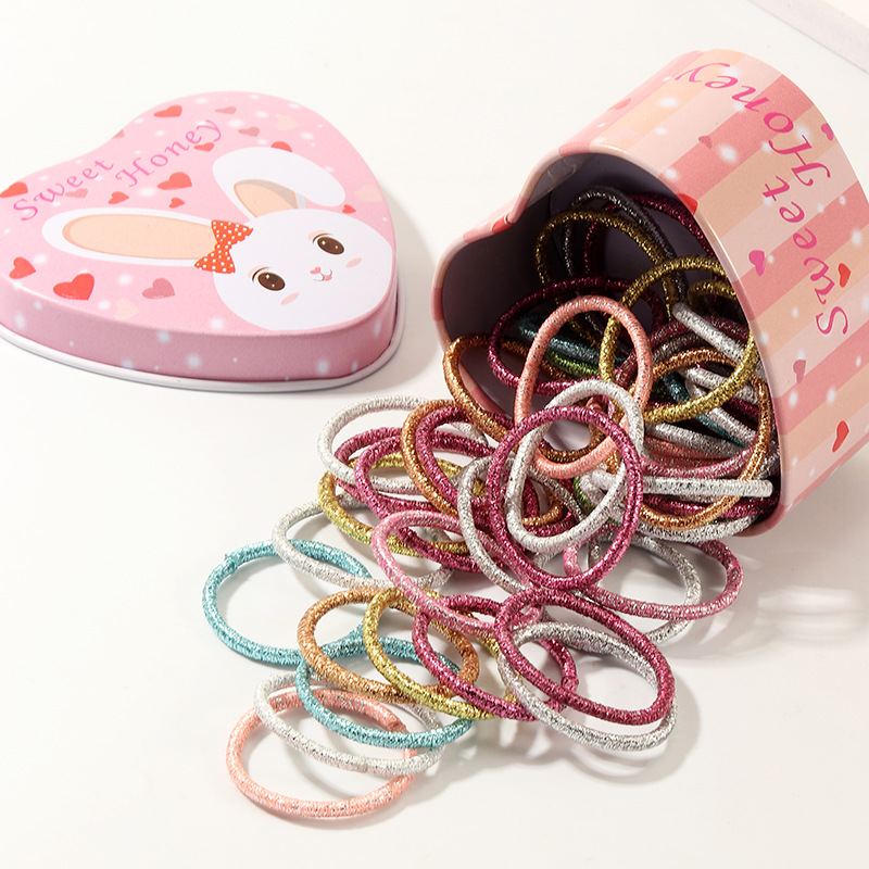 Fashion 50 Colorful Children's Rubber Bands Cute Basic Candy Color Hair Rope Set display picture 4