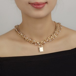 7g Weight Necklace Classification Wedding, Travel Occasion Women'S Gender Gold, Silver Color Hip-hop Geometric Ring Pendent Necklace 1