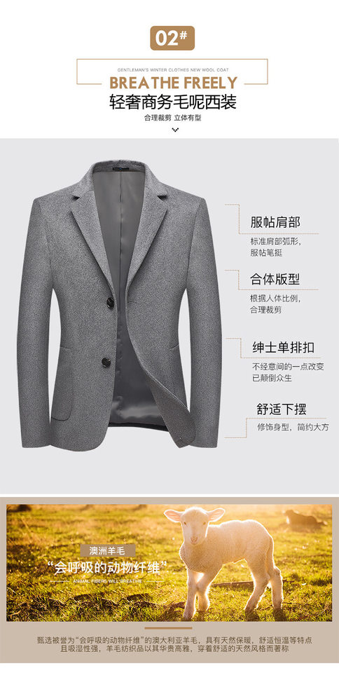 Áo vest nam dáng ôm chất liệu len phong cách Hàn Quốc, áo khoác vest công sở mùa thu đông — Màu vàng, Màu đen, Xám nhạt chi tiết 4