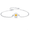 S925 Sterling Silver the republic of korea fashion fresh Daisy Chrysanthemum Necklace Earrings Bracelet jewelry suit On behalf of