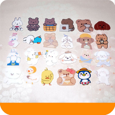 韩国ins兔亚克力贴片diy手机壳材料包情侣奶油壳配件贴饰卡通胸针