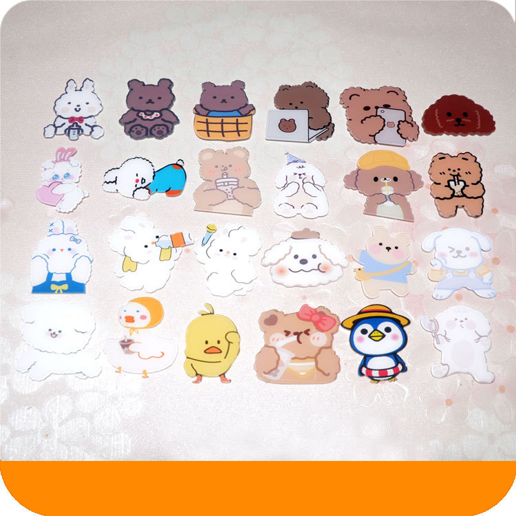 韩国ins兔亚克力贴片diy手机壳材料包情侣奶油壳配件贴饰卡通胸针