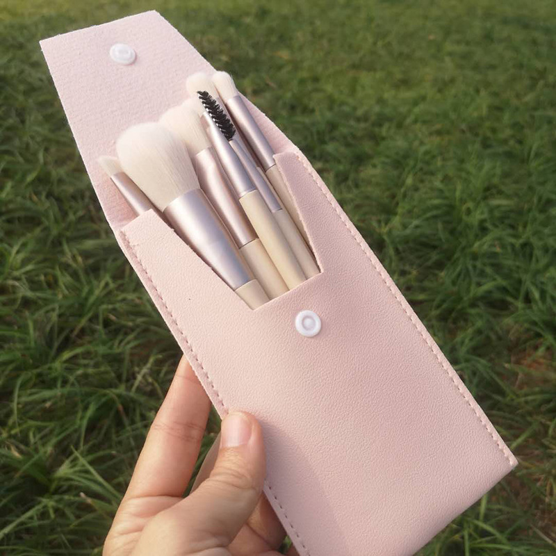 New 8 Mini Makeup Brush Set Portable Matte Soft Hair Eye Shadow Brush Cross Border Beauty Tools Brush Storage Bag