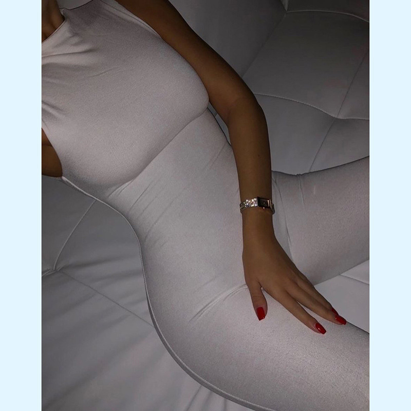 175g Weight Sleeveless Sleeve Length Full Length Pants Length Polyester Fabric Type High Waist Waist Line Casual Pants, Jumpsuits Pants Type High Elasticity Elasticity Holiday, Daily, Date Occasion Skinny Fit Type Solid Color Pattern Summer Season Women's Gender Streetwear Style Wholesale Women's Streetwear Solid Color Sleeveless Bodysuits 23