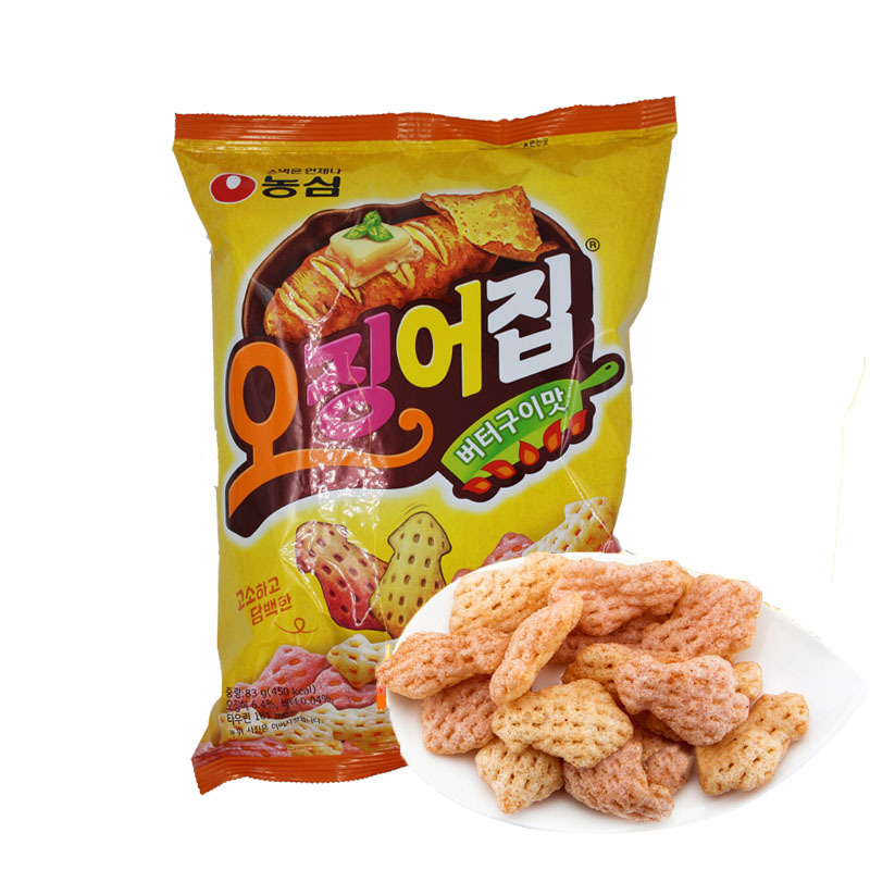 韩国进口零食品 农心鱿鱼脆83g 香甜可口鱿鱼片膨化小吃休闲零食