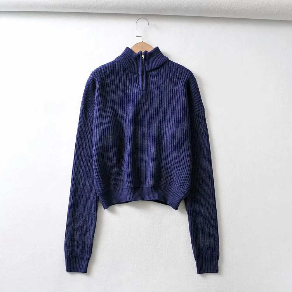  loose pullover solid color sweater   NSHS25174