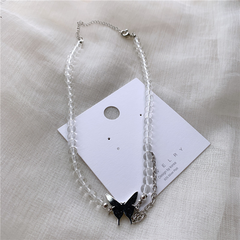 Conception Originale Nouveau Papillon Punk Vent Gland Choker Simple Collier Asymétrique En Gros Nihaojewelry display picture 3