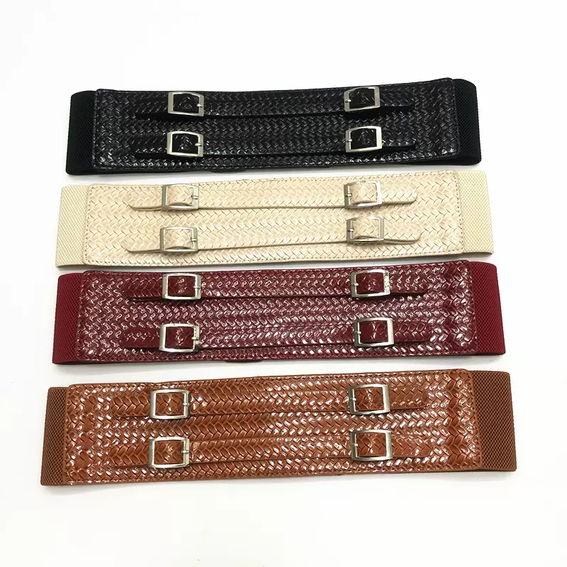 厂家直销新款女宽装饰毛呢配件束腰皮带时尚百搭大衣PU漆皮腰封女