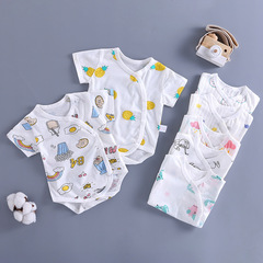 Baby jumpsuit new summer thin pure cotton romper baby short-sleeved triangle bag fart clothing one piece drop shipping