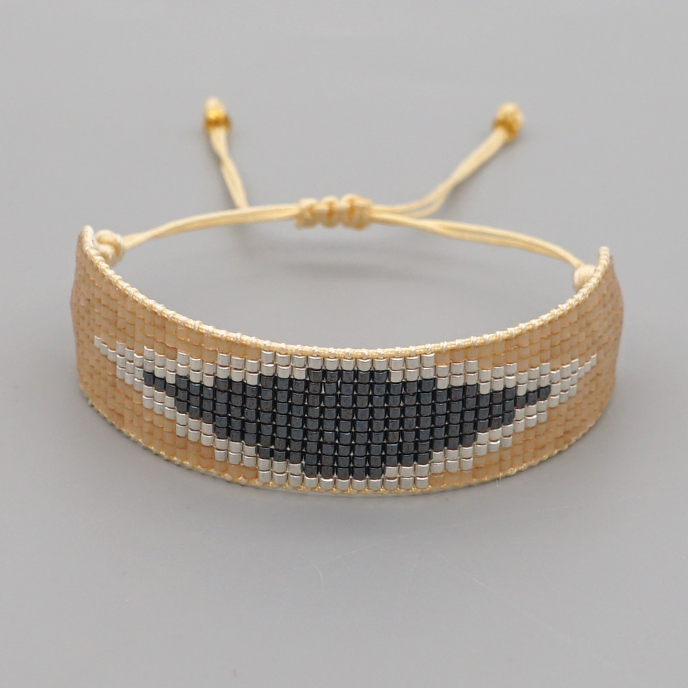 geometric miyuki beads handmade woven ethnic style wide bracelet wholesale jewelry Nihaojewelrypicture20