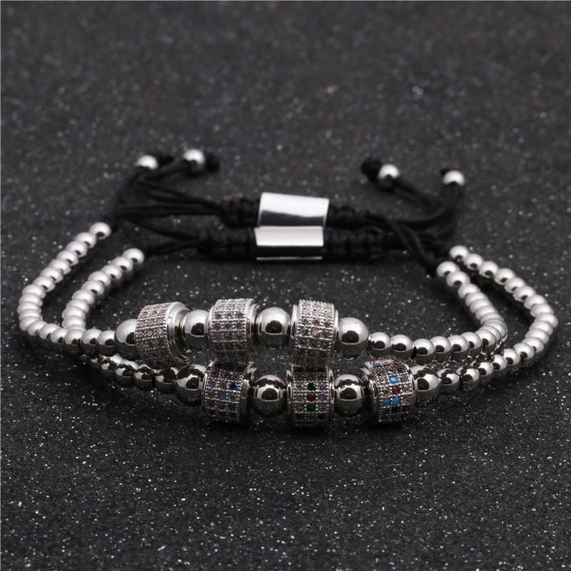 Geometric Tire-shaped Black Zircon Bracelet display picture 7