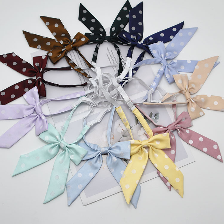 领花制服校服水手服波点长柄领花厂家直销来料来图定制加工领结