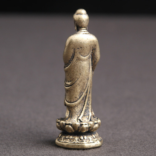 Brass antique lotus seat Sakyamuni Buddha statue desktop ornaments for Tathagata Buddha statues wholesale