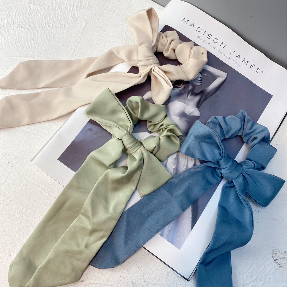 Bow Knot Long Ribbon Hair Scrunchies display picture 13