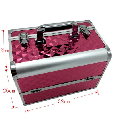 Manufactor Direct selling aluminium alloy Makeup box cosmetology Hairdressing High-capacity portable Out of the box Water Cube Flakes