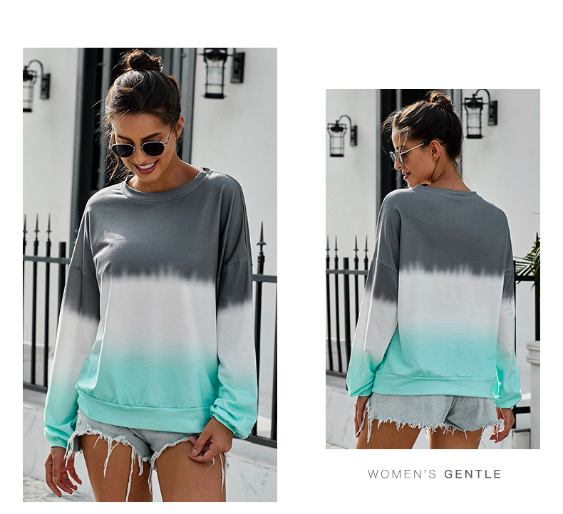  color round neck long sleeve loose women s casual top  NSSI2395