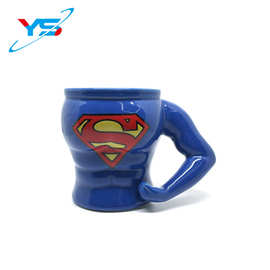创意异形陶瓷杯 复仇者联盟马克杯超人可定陶瓷杯白云土彩绘浮雕