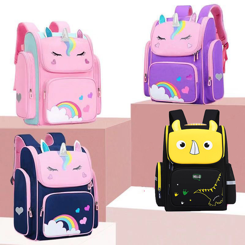 小學生卡通輕便防水書包壹二三到六年級男女兒童護脊雙肩包批發